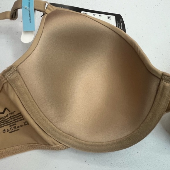 NWT Maidenform T-Shirt 4-Way Stretch Front Adjustable Straps Bra Body Beige 34C - Picture 5 of 15